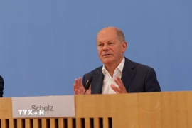 Thủ tướng Olaf Scholz khẳng định nước Đức có trách nhiệm duy trì ký ức về thảm họa diệt chủng Do Thái (Holocaust), dưới thời Đức quốc xã trong Chiến tranh Thế giới thứ hai. (Ảnh: TTXVN phát) 