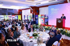 Thủ tướng Phạm Minh Chính dự kỷ niệm 01 năm Chiến lược Kinh tế Đông Nam Á của Australia. (Ảnh: Dương Giang/TTXVN)