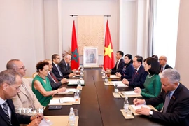 Chủ tịch Quốc hội Trần Thanh Mẫn tiếp ông Mustapha El Ktiri, Chủ tịch Hội hữu nghị Maroc-Việt Nam. (Ảnh: Doãn Tấn/TTXVN) 