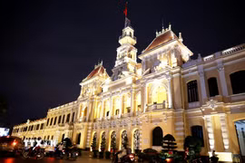 Quang cảnh Thành phố Hồ Chí Minh về đêm. (Ảnh: Hồng Đạt/TTXVN)