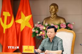 Phó Thủ tướng Trần Hồng Hà phát biểu chỉ đạo cuộc họp. (Ảnh: TTXVN phát)
