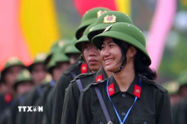 Quân khu 9 đạt số lượng thanh niên tình nguyện nhập ngũ tăng cao. (Ảnh: Duy Khương/TTXVN)