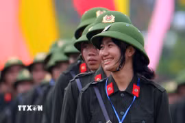 Quân khu 9 đạt số lượng thanh niên tình nguyện nhập ngũ tăng cao. (Ảnh: Duy Khương/TTXVN)