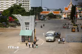 Mộc Bài là cửa ngõ đường bộ lớn nhất phía Nam kết nối Việt Nam với Campuchia, các nước ASEAN và Tiểu vùng sông Mê Kông mở rộng. (Ảnh: Giang Phương/TTXVN)