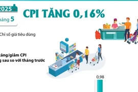 Chỉ số giá tiêu dùng tháng 5/2025 tăng 0,16%