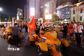 Khánh Hòa quảng bá du lịch qua Lễ hội mô tô phân khối lớn quốc tế. (Ảnh Đặng Tuấn/TTXVN)