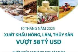 10 tháng năm 2025: Xuất khẩu nông, lâm, thủy sản vượt 58 tỷ USD