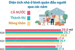 Năm 2024, diện tích nhà ở bình quân đầu người đạt 29m2