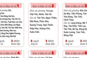 Bầu cử Quốc hội và HĐND: 6 đơn vị bầu cử của tỉnh Bắc Ninh 