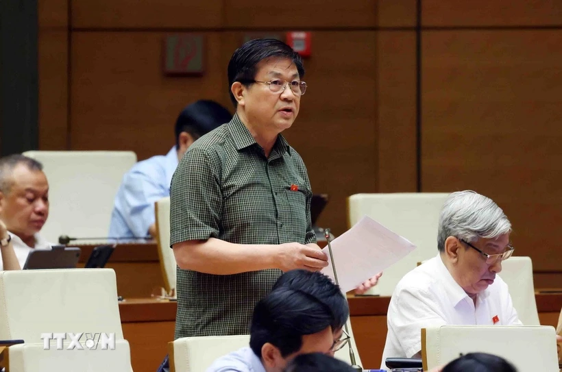 National Assembly delegate of Khanh Hoa province Do Ngoc Thinh speaks. (Photo: Pham Kien/VNA)