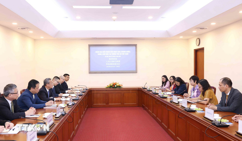 Quang cảnh buổi làm việc. (Ảnh: Phương Hoa/TTXVN)