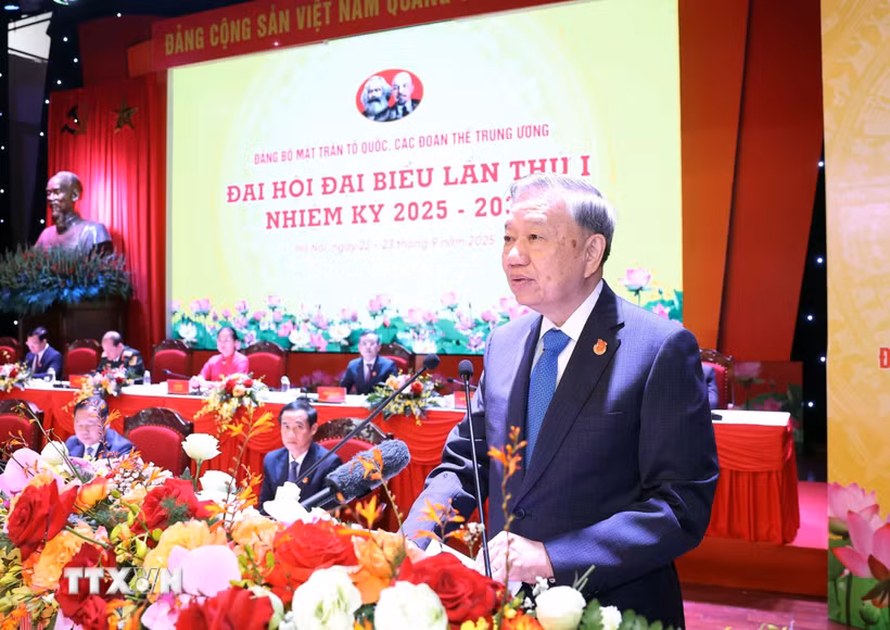 Tổng Bí thư Tô Lâm phát biểu. (Ảnh: Thống Nhất/TTXVN)