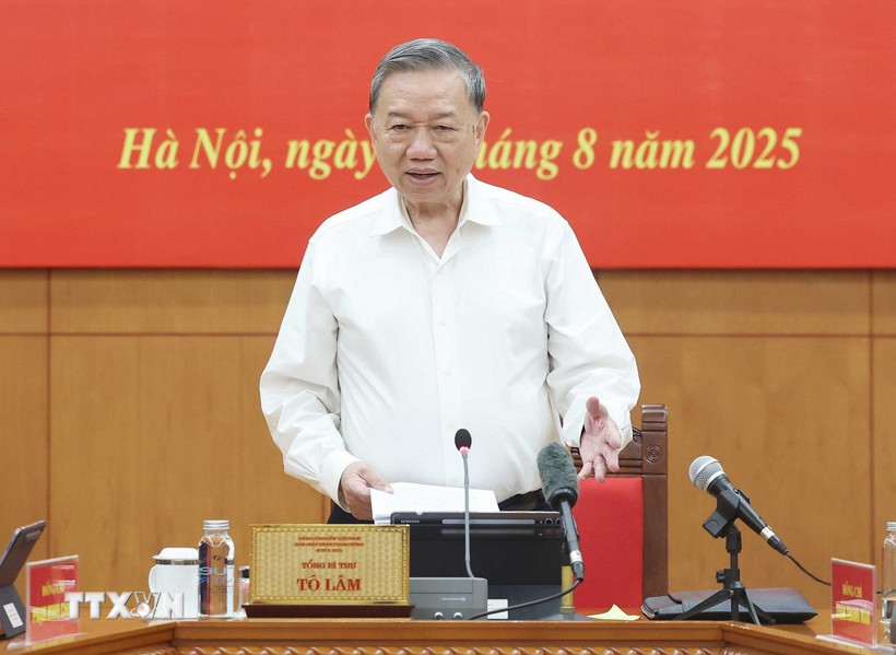 Tổng Bí thư Tô Lâm phát biểu. (Ảnh: Thống Nhất/TTXVN)