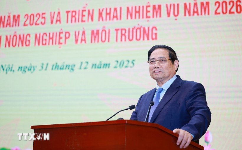 Thủ tướng Phạm Minh Chính phát biểu chỉ đạo hội nghị. (Ảnh: Dương Giang/TTXVN)