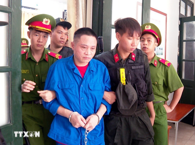 Bị cáo Nguyễn Thành Long, sinh năm 1976, ở xã Cẩm Khê, tỉnh Phú Thọ, bị tuyên án tử hình. (Ảnh: TTXVN phát)