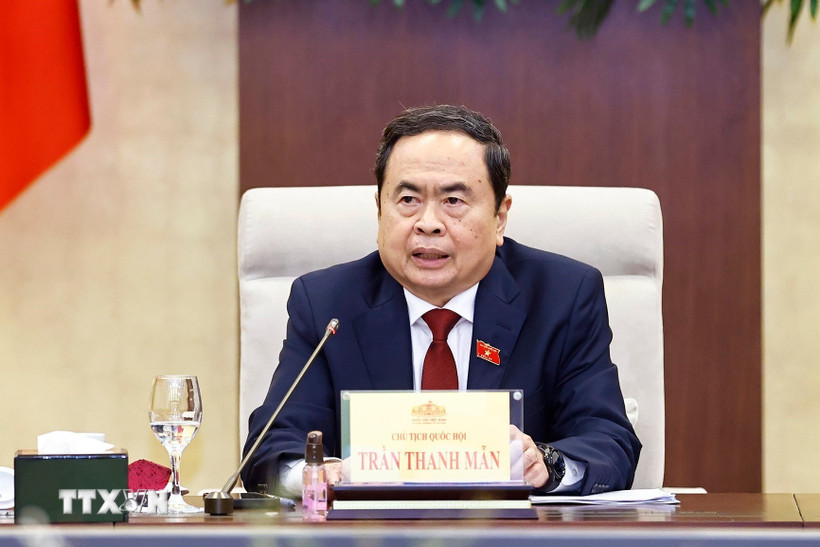 Chủ tịch Quốc hội Trần Thanh Mẫn phát biểu. (Ảnh: Doãn Tấn/TTXVN)