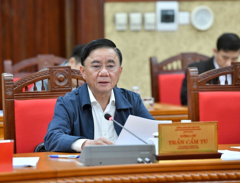 Đồng chí Trần Cẩm Tú, Ủy viên Bộ Chính trị, Thường trực Ban Bí thư chủ trì giao ban. (Ảnh: Phương Hoa/TTXVN)