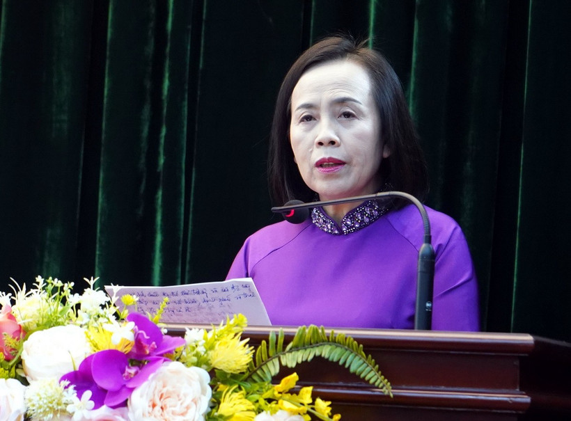 Bà Đoàn Thị Hậu, tân Phó Bí thư Thường trực Tỉnh ủy Lạng Sơn. (Ảnh: Văn Đạt/TTXVN)