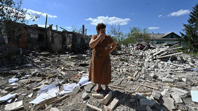 Một ngôi làng ở gần Kupiansk. (Nguồn: Moscow Times)