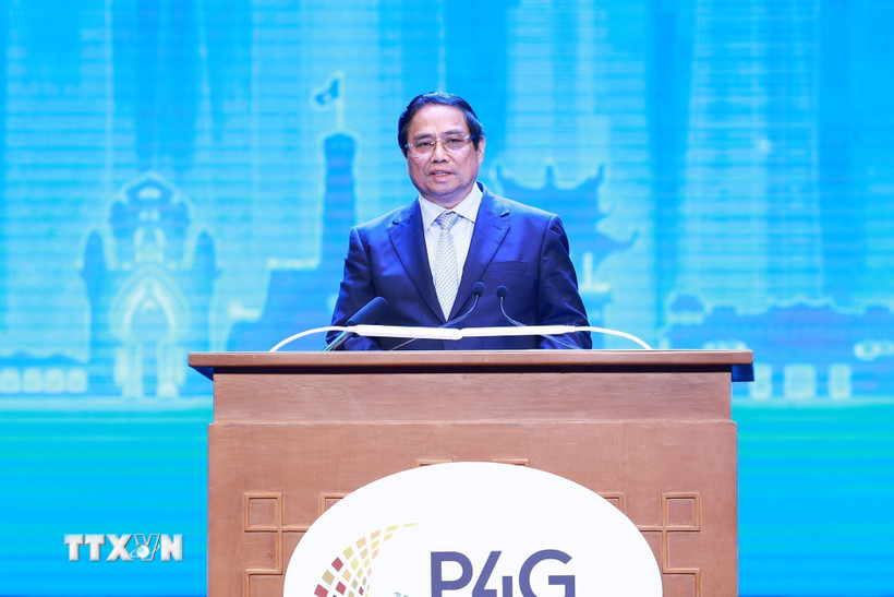 Thủ tướng Phạm Minh Chính phát biểu khai mạc hội nghị. (Ảnh: Dương Giang/ TTXVN)