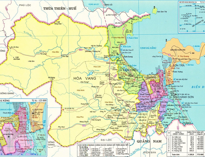 Bản đồ Đà Nẵng. (Nguồn: danang.gov.vn)