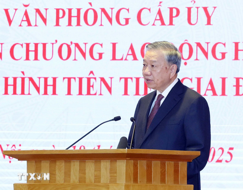 Tổng Bí thư Tô Lâm phát biểu. (Ảnh: Thống Nhất/TTXVN)