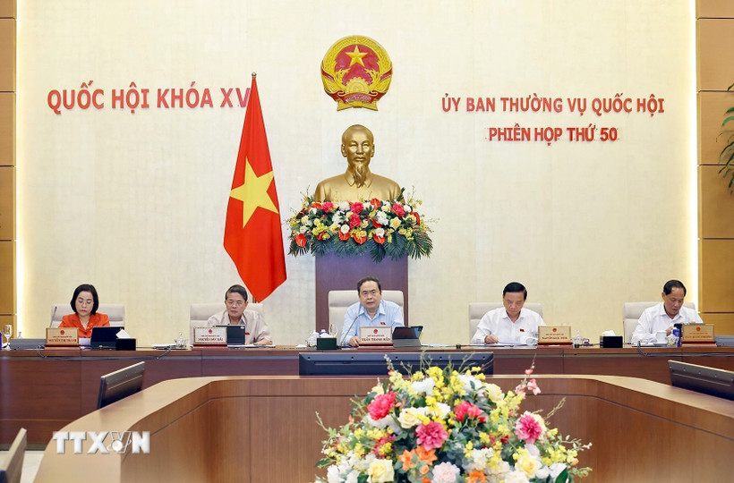 Chủ tịch Quốc hội Trần Thanh Mẫn phát biểu. (Ảnh: Doãn Tấn/TTXVN)