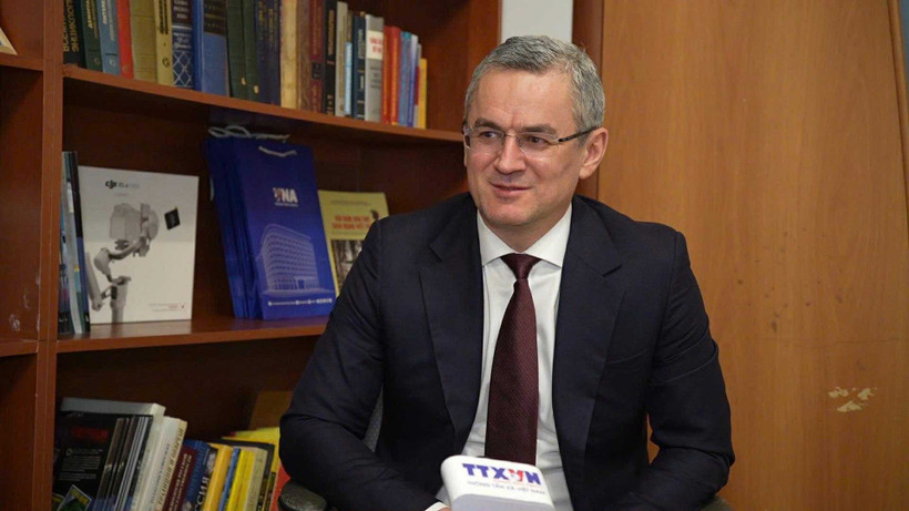 Ông Artur Liukmanov - Giám đốc Vụ An ninh thông tin quốc tế Bộ Ngoại giao Nga kiêm Đại diện đặc biệt của Tổng thống Liên bang Nga về hợp tác quốc tế trong lĩnh vực an ninh thông tin. (Ảnh: Trần Hải/TTXVN)