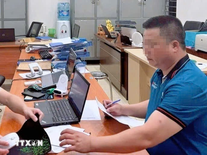 Ông Bùi Trường Sơn tại Cơ quan Công an. (Ảnh: TTXVN phát)