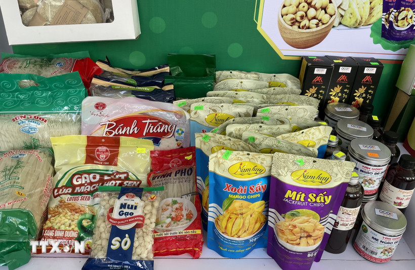 Sản phẩm chế biến xuất khẩu của các doanh nghiệp ở Đồng Tháp. (Ảnh: Hồng Nhung/TTXVN)