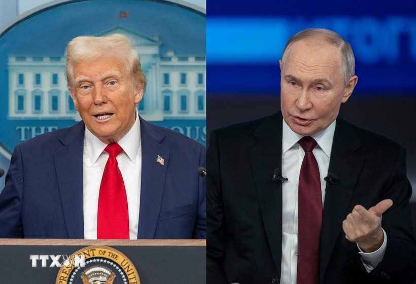 Tổng thống Mỹ Donald Trump và Tổng thống Nga Vladimir Putin. (Nguồn: THX/TTXVN)
