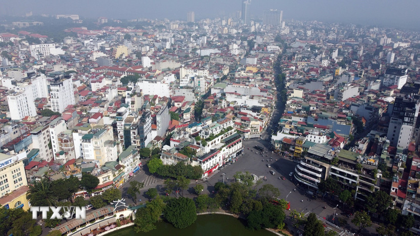 Khu vực quảng trường Đông Kinh Nghĩa Thục, Hà Nội. Ảnh: TTXVN