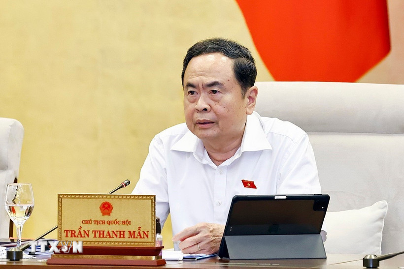 Chủ tịch Quốc hội Trần Thanh Mẫn phát biểu. (Ảnh: Doãn Tấn/TTXVN)