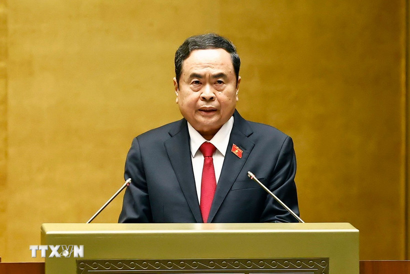 Chủ tịch Quốc hội Trần Thanh Mẫn phát biểu khai mạc. (Ảnh: Doãn Tấn/TTXVN)