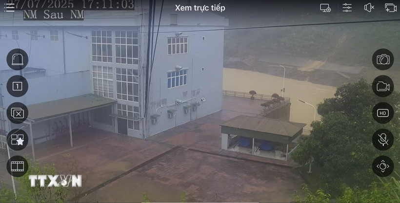 Hình ảnh hoạt động bình thường trực tiếp tại Thủy điện Bản Vẽ do Cơ quan chức năng cung cấp. (Ảnh: TTXVN phát)