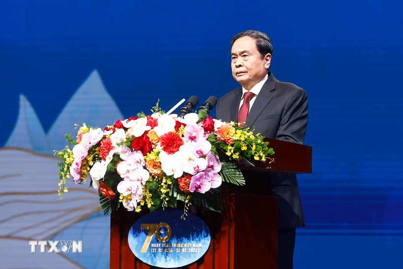 Chủ tịch Quốc hội Trần Thanh Mẫn phát biểu. (Ảnh: Doãn Tấn/TTXVN)