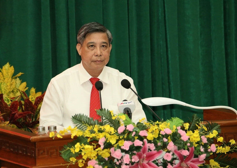 Ông Đồng Văn Thanh, Bí thư Tỉnh ủy, Chủ tịch HĐND tỉnh Hậu Giang, phát biểu chỉ đạo Hội nghị. (Ảnh: Duy Khương/TTXVN)