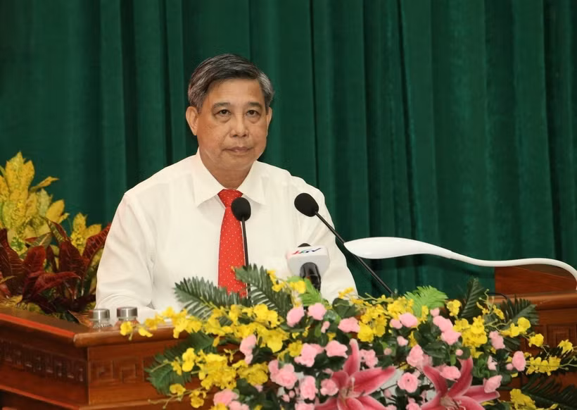 Ông Đồng Văn Thanh, Bí thư Tỉnh ủy, Chủ tịch HĐND tỉnh Hậu Giang, phát biểu chỉ đạo Hội nghị. (Ảnh: Duy Khương/TTXVN)