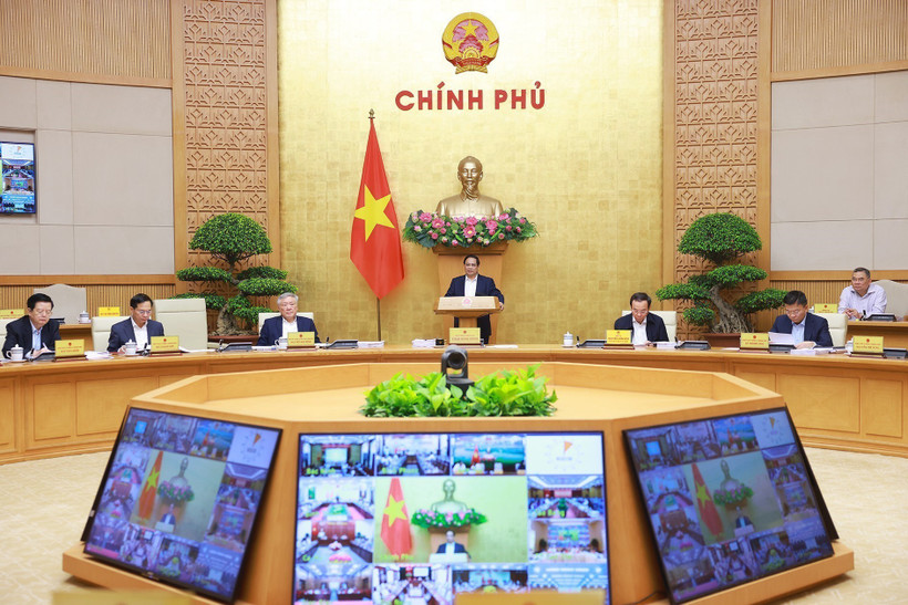 Thủ tướng Phạm Minh Chính chủ trì Phiên họp Chính phủ thường kỳ tháng 3 năm 2025. (Ảnh: Dương Giang/TTXVN)