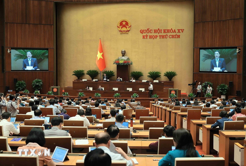 Phó Chủ tịch Quốc hội Nguyễn Đức Hải điều hành phiên họp. (Ảnh: An Đăng/TTXVN)