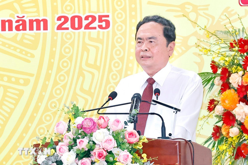 Chủ tịch Quốc hội Trần Thanh Mẫn phát biểu chỉ đạo Đại hội. (Ảnh: Doãn Tấn/TTXVN)