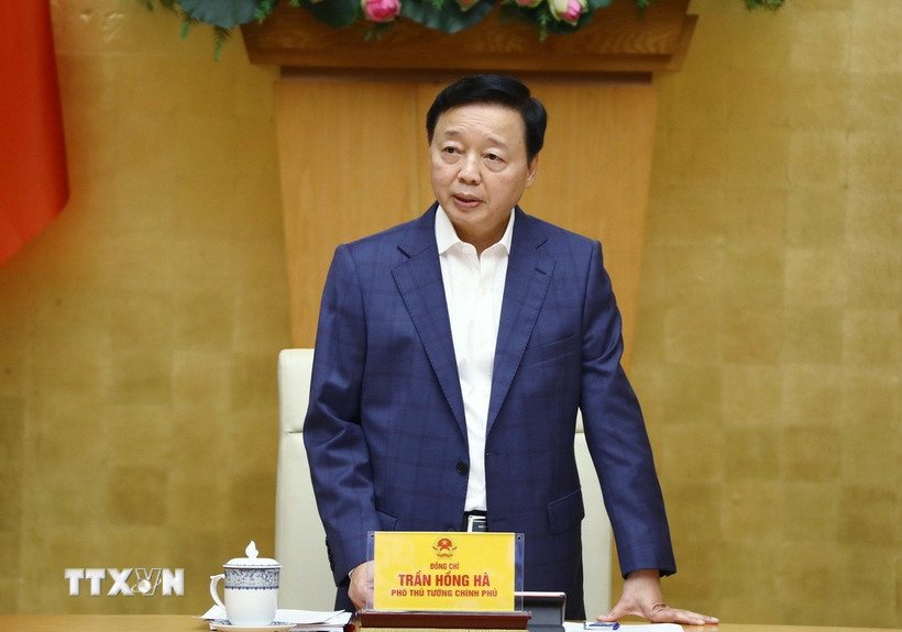 Phó Thủ tướng Trần Hồng Hà phát biểu chỉ đạo. (Ảnh: Văn Điệp/TTXVN)