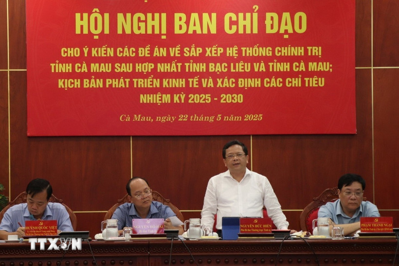 Phó Bí thư Thường trực Tỉnh ủy Cà Mau Nguyễn Đức Hiển phát biểu. (Ảnh: Kim Há/TTXVN)