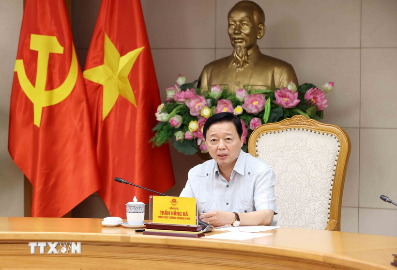 Phó Thủ tướng Chính phủ Trần Hồng Hà phát biểu chỉ đạo cuộc họp. (Ảnh: Phương Hoa/TTXVN)