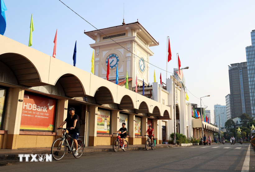 Khu vực trung tâm Thành phố Hồ Chí Minh (Ảnh: Hồng Đạt/TTXVN) 