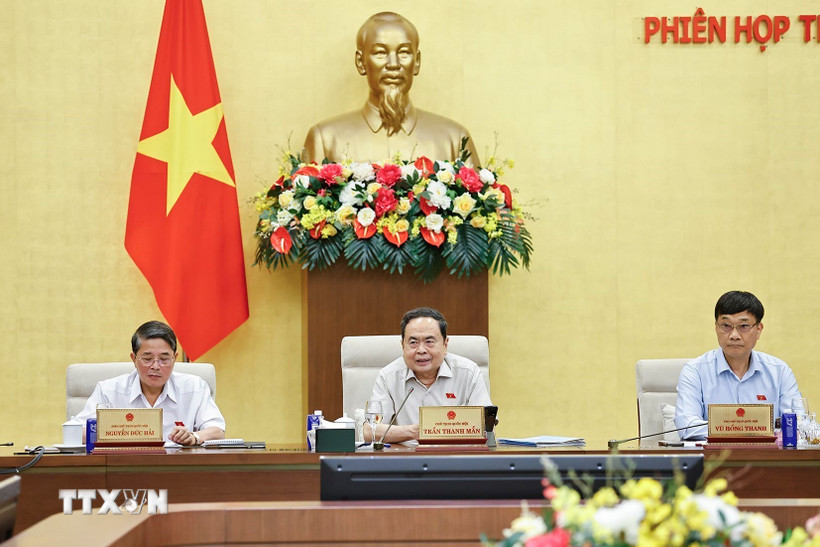 Chủ tịch Quốc hội Trần Thanh Mẫn phát biểu. (Ảnh: Doãn Tấn/TTXVN)