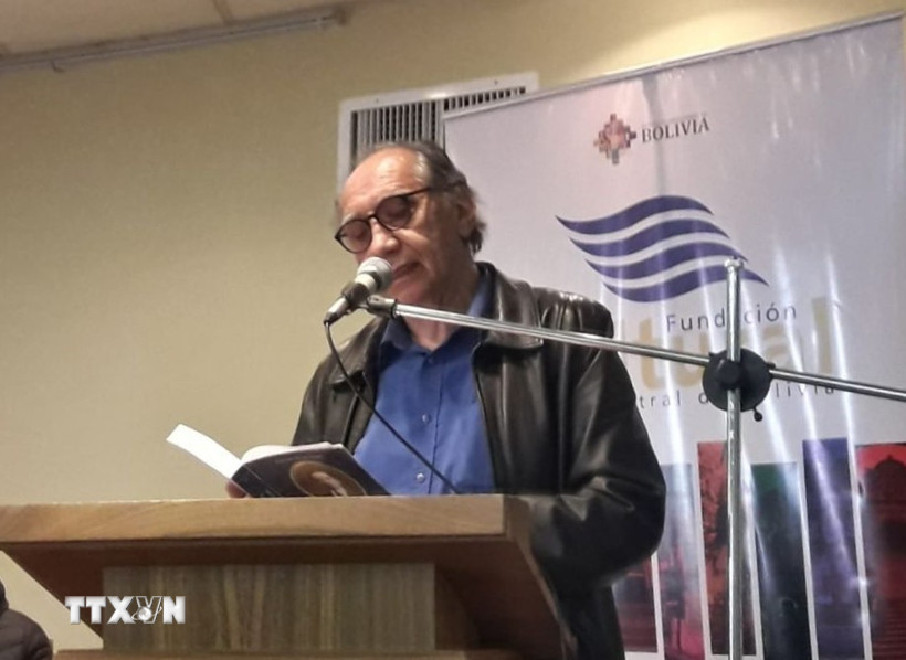 Bí thư Thứ nhất Đảng Cộng sản Bolivia Ignacio Mendoza Pizarro phát biểu tại một sự kiện tại thủ đô Lapaz, Bolivia tháng 12/2024. (Ảnh: TTXVN phát)