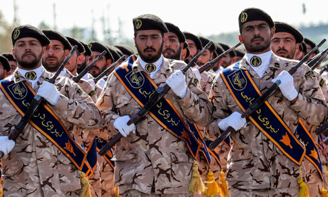 Lực lượng Vệ binh Cách mạng Hồi giáo Iran. (Nguồn: AFP) Iran tổ chức tập trận kiểm chứng năng lực an ninh và tình báo ảnh 1