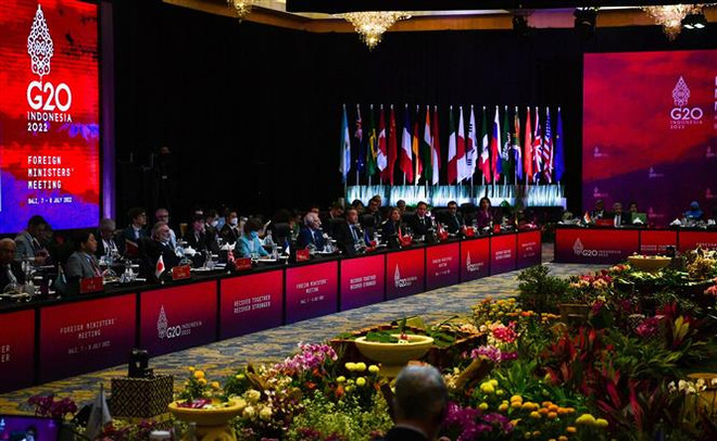 Quang cảnh Hội nghị Ngoại trưởng G20 ở Bali, Indonesia, ngày 8/7/2022. (Ảnh: THX/TTXVN) Hội nghị G20: Đề cao chủ nghĩa đa phương, mở cửa cho đối thoại ảnh 2