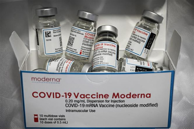 Vaccine ngừa COVID-19 của hãng dược phẩm Moderna. (Ảnh: AFP/TTXVN) Mỹ đạt thỏa thuận mua vaccine đặc hiệu chống Omicron của Moderna ảnh 1